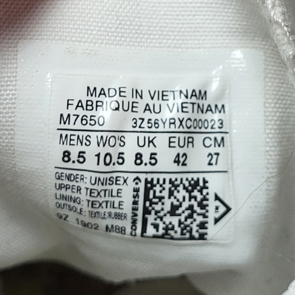 Converse Chuck Taylor All-Star High Top White Sneakers Women's 10.5 Men's 8.5 - Picture 12 of 12